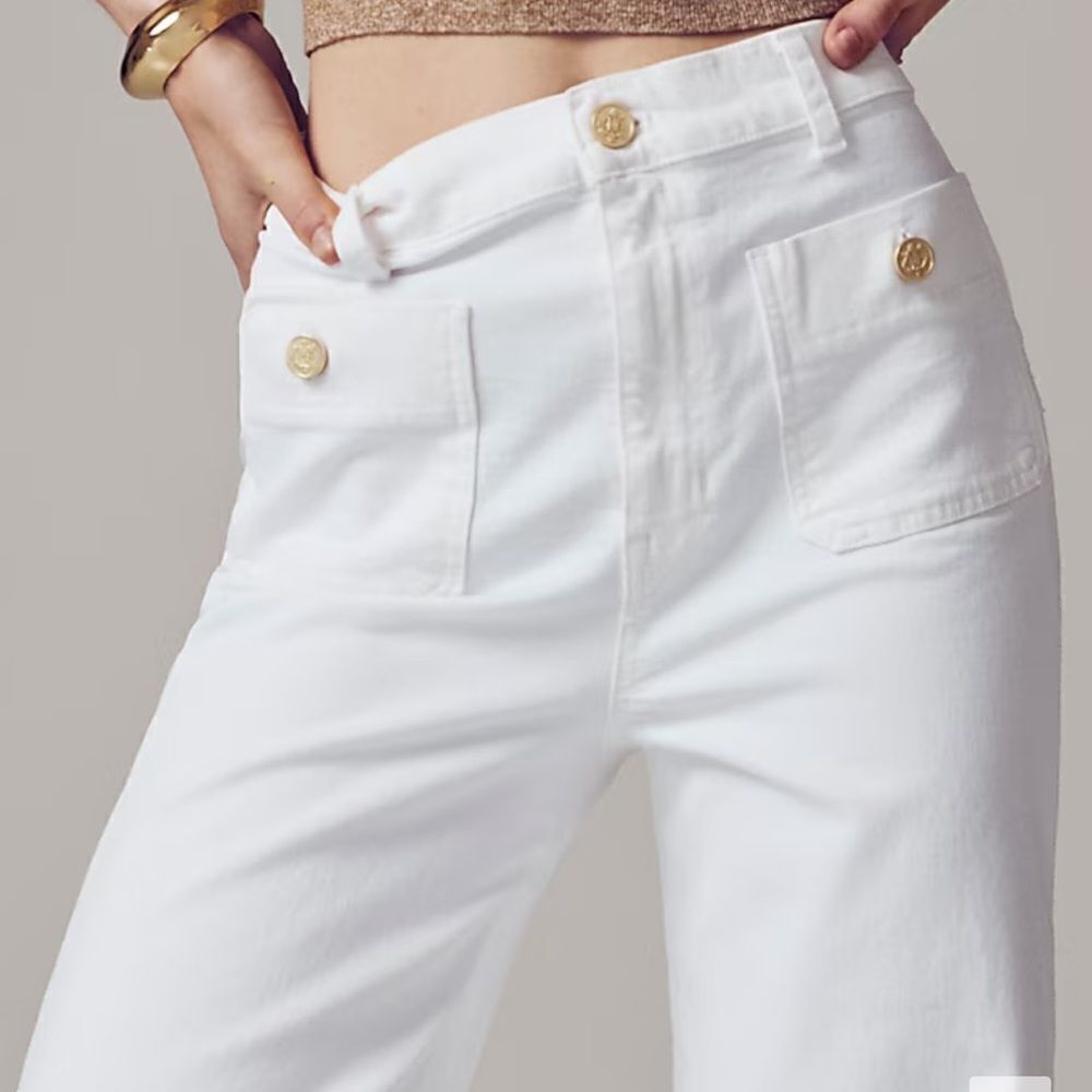 J. Crew Sailor slim wide-leg jean in white - Picture 6 of 10